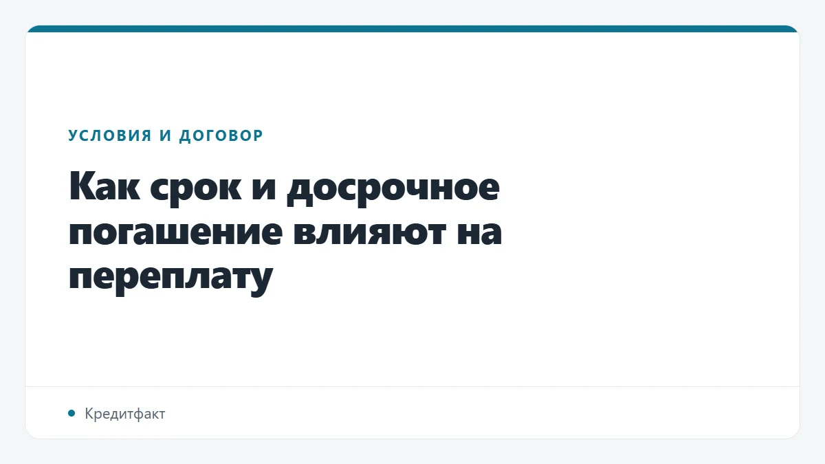 Как срок и досрочное погашение влияют на переплату