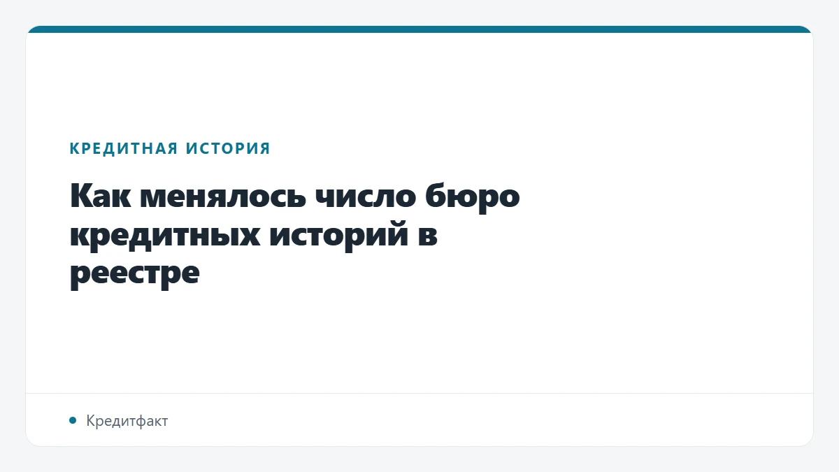 Как менялось число бюро кредитных историй в реестре