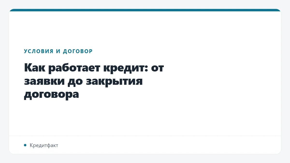Как работает кредит: от заявки до закрытия договора