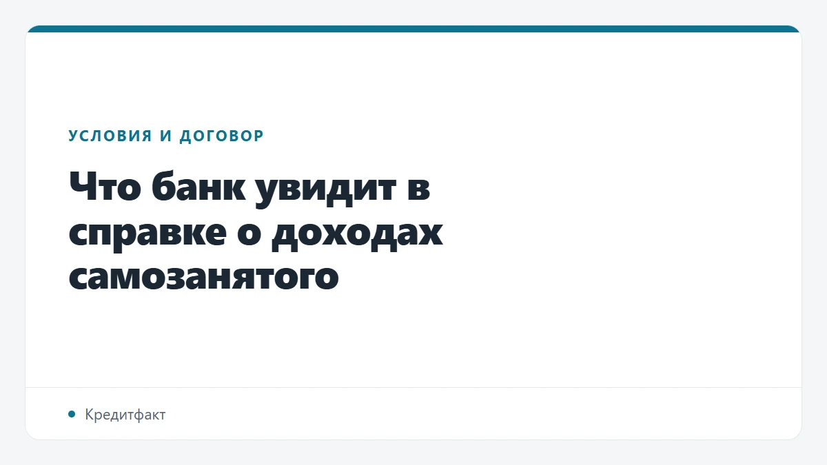 Что банк увидит в справке о доходах самозанятого