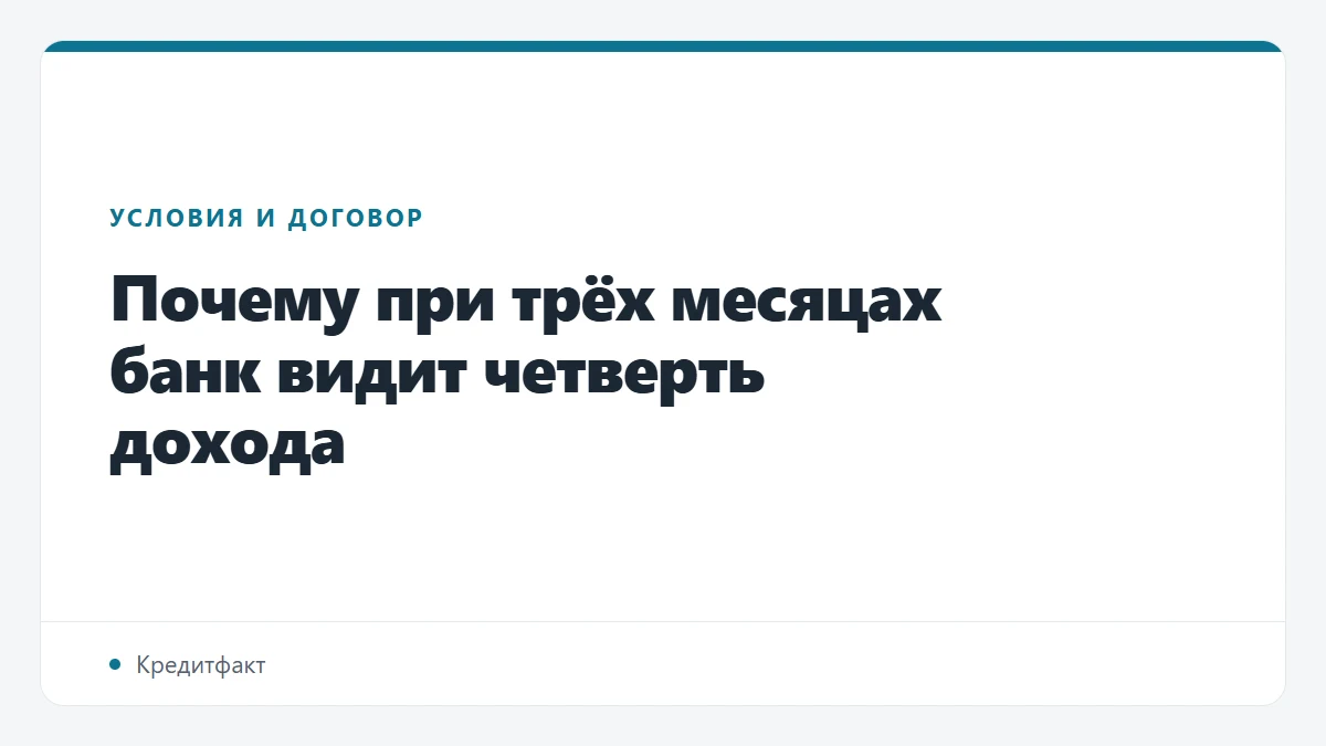 Почему при трёх месяцах банк видит четверть дохода