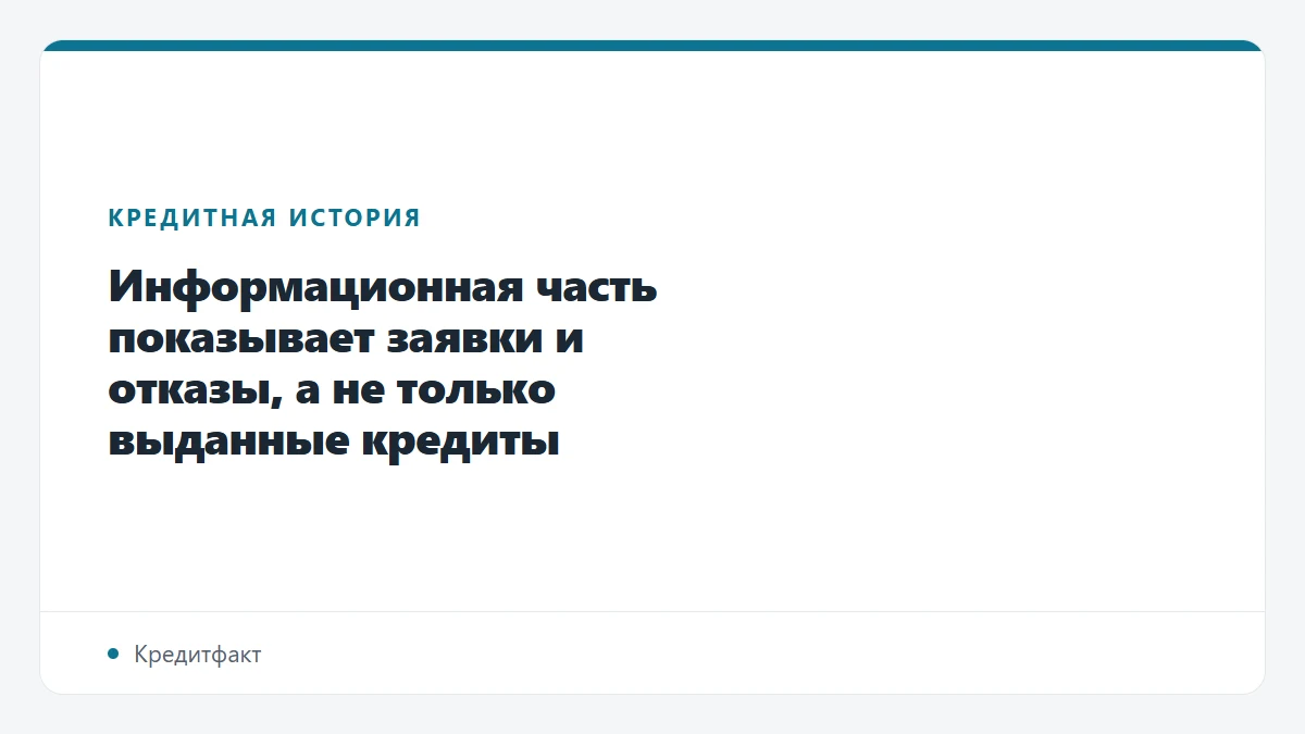 Информационная часть показывает заявки и отказы, а не только выданные кредиты