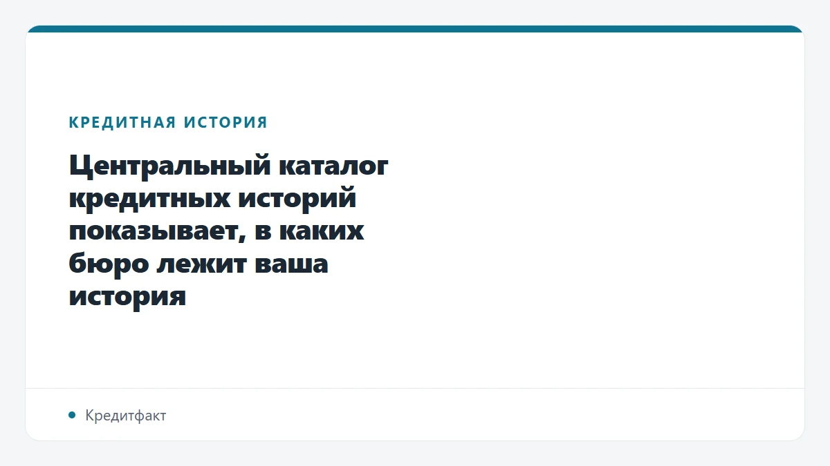 Центральный каталог кредитных историй показывает, в каких бюро лежит ваша история