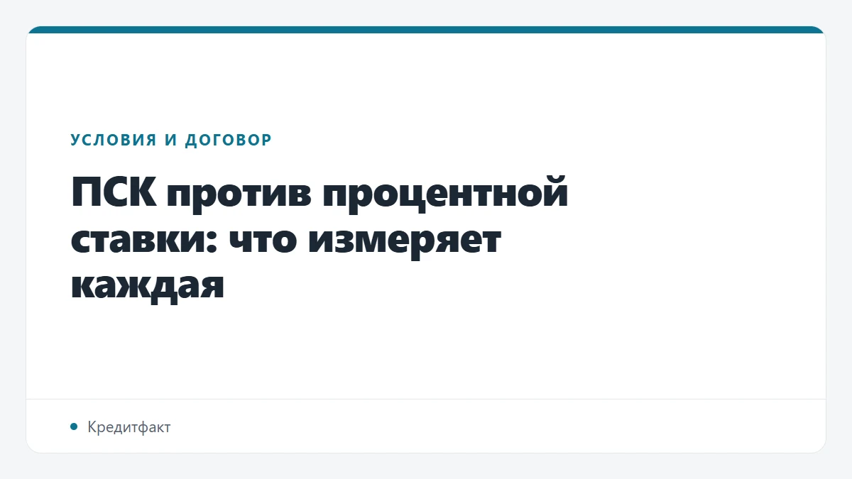 ПСК против процентной ставки: что измеряет каждая