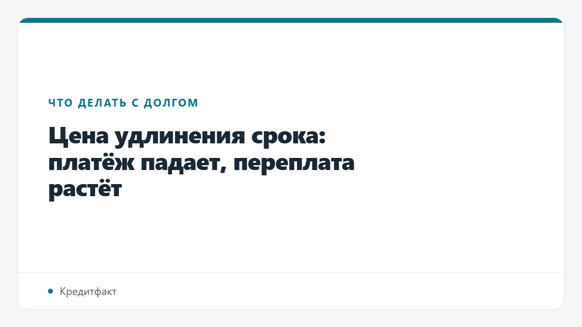 Цена удлинения срока: платёж падает, переплата растёт
