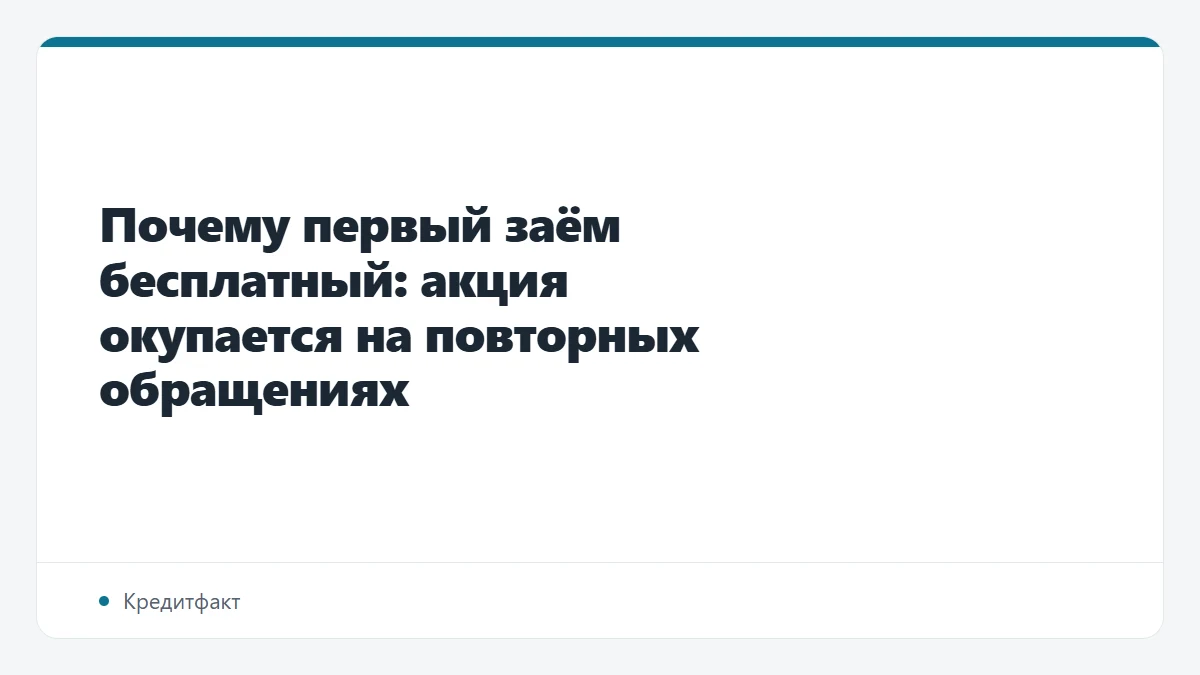 Почему первый заём бесплатный: акция окупается на повторных обращениях