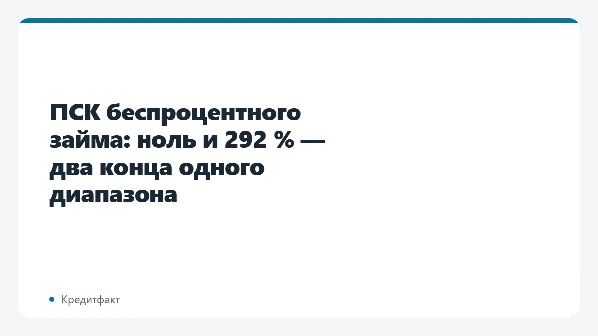 ПСК беспроцентного займа: ноль и 292 % — два конца одного диапазона